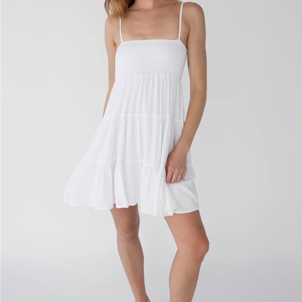 Oak & Fort White Sleeveless Tiered Dress